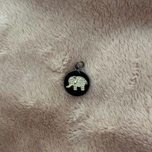 Elegant Black and Gold Elephant Pendant Charm